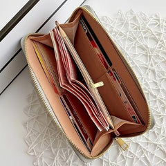Large Capacity Zipper Clutch Coin Purse Solid Wallet