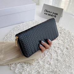 Large Capacity Zipper Clutch Coin Purse Solid Wallet