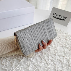 Large Capacity Zipper Clutch Coin Purse Solid Wallet