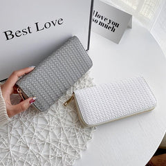 Large Capacity Zipper Clutch Coin Purse Solid Wallet