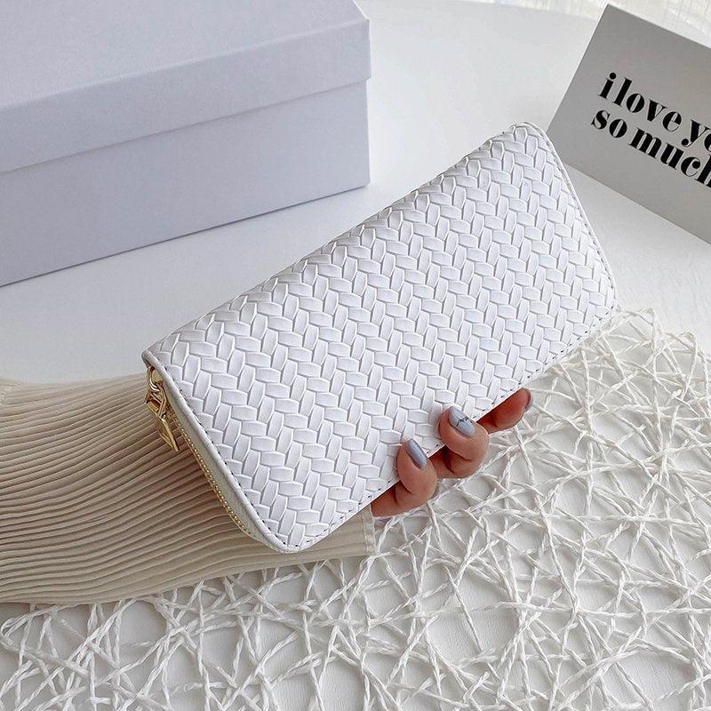 Large Capacity Zipper Clutch Coin Purse Solid Wallet