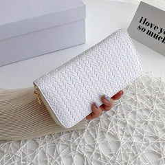 Large Capacity Zipper Clutch Coin Purse Solid Wallet