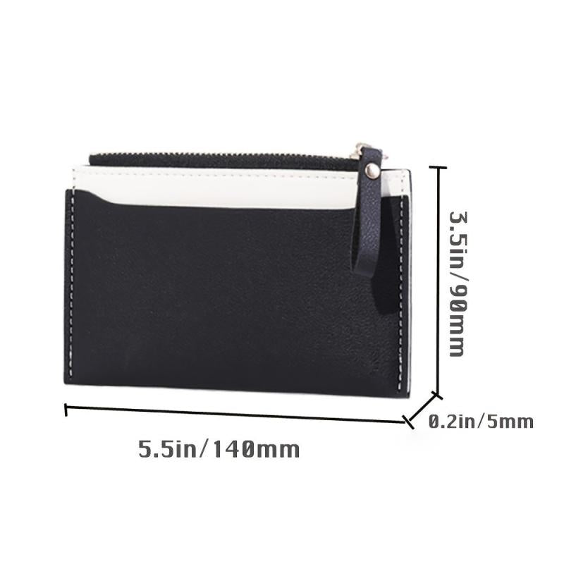 Women's Small Card Wallet Faux Leather Zipper Clutch Bag