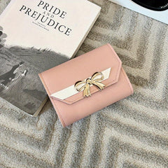 Women's Short Wallet Bowknot Trifold Coin Purse Clutch