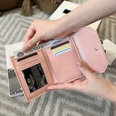 Women's Short Wallet Bowknot Trifold Coin Purse Clutch