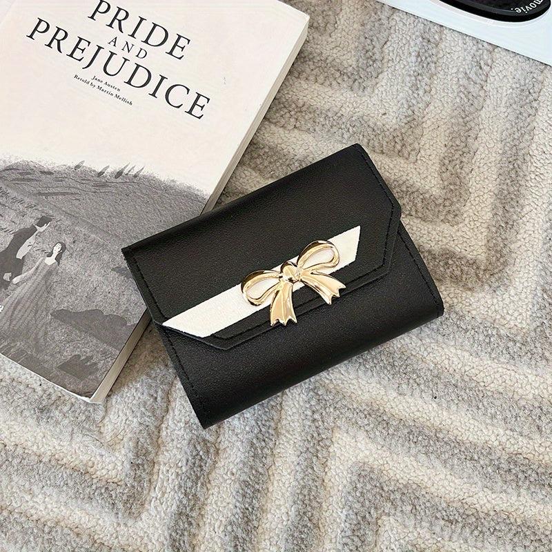 Women's Short Wallet Bowknot Trifold Coin Purse Clutch