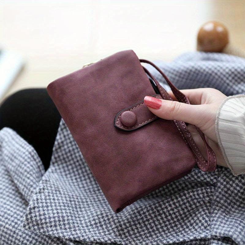 Vintage Short Wallet Clutch Coin Purse Flap Snap Portable Purse