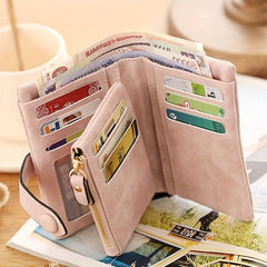 Vintage Short Wallet Clutch Coin Purse Flap Snap Portable Purse