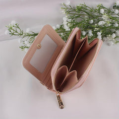 Colorblock Short Wallet Zipper Coin Purse Credit Card Case