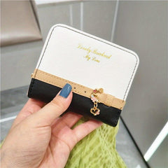 Colorblock Short Wallet Zipper Coin Purse Credit Card Case