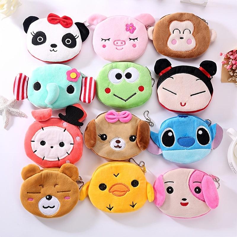 Cartoon Coin Purse Zipper Storage Bag For Keys & Earphone