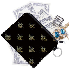 Bee Pattern Square Storage Bag Portable Zipper Mini Coin Purse