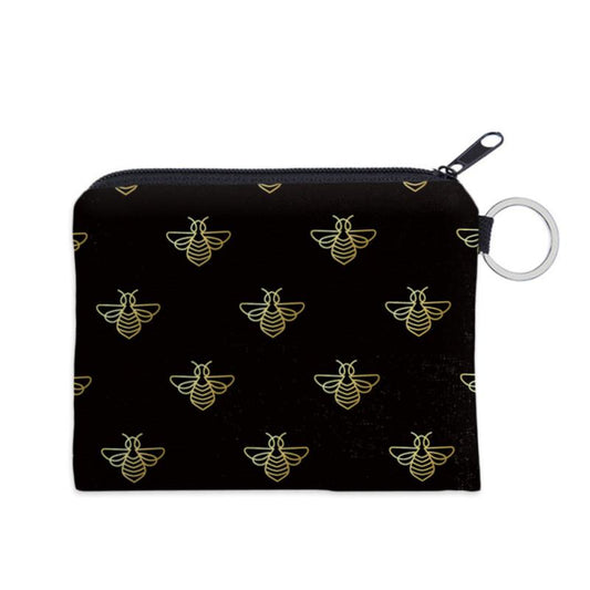 Bee Pattern Square Storage Bag Portable Zipper Mini Coin Purse