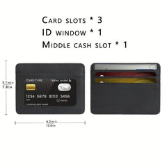Minimalist Solid Wallet Casual PU Leather Credit Card Storage Bag & Organizer