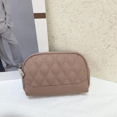 Minimalist Clutch Wallet Zipper Quilted Detail Coin Purse