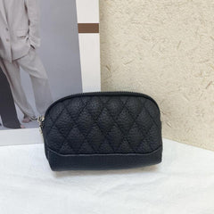 Minimalist Clutch Wallet Zipper Quilted Detail Coin Purse