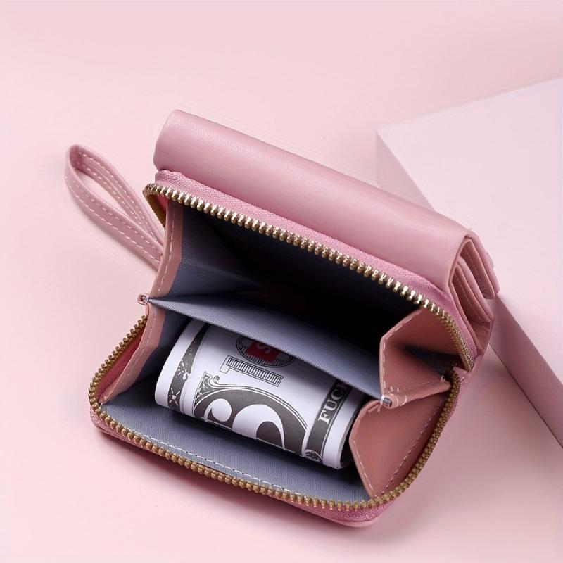 Heart Embroidered Faux Leather Women's Small Wallet