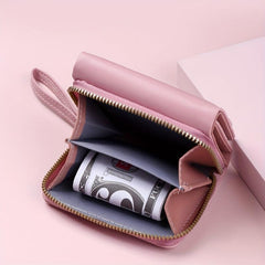 Heart Embroidered Faux Leather Women's Small Wallet