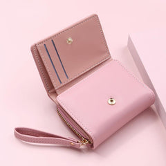 Heart Embroidered Faux Leather Women's Small Wallet