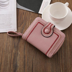 Small Fashionable Coin Purse Faux Leather Wallet With Zipper Bifold Purse