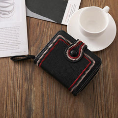 Small Fashionable Coin Purse Faux Leather Wallet With Zipper Bifold Purse