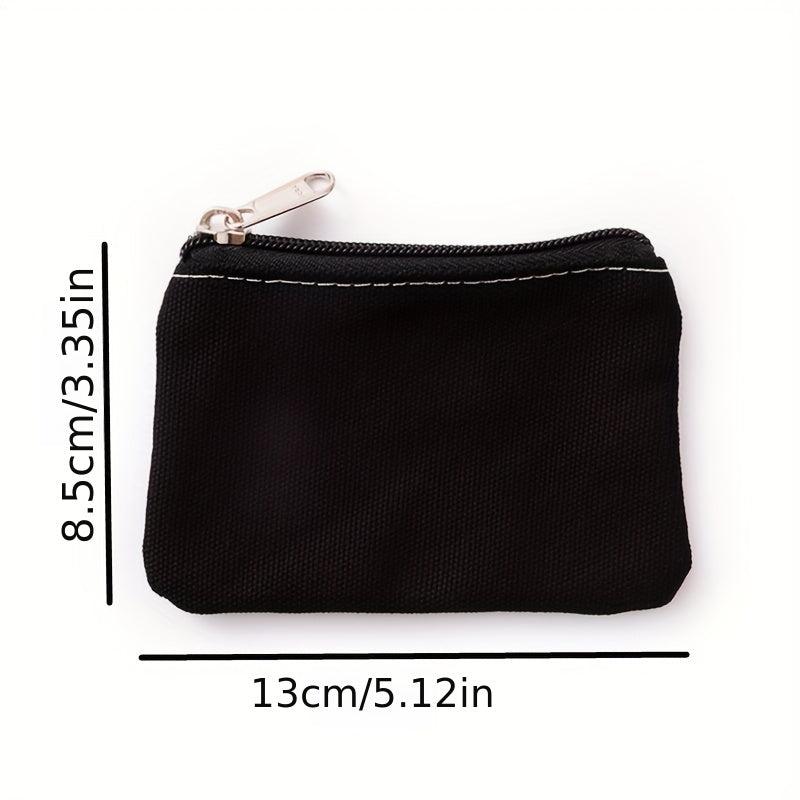 Solid Zipper Pouch Lightweight Storage Bag Clutch Coin Purse
