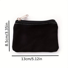 Solid Zipper Pouch Lightweight Storage Bag Clutch Coin Purse