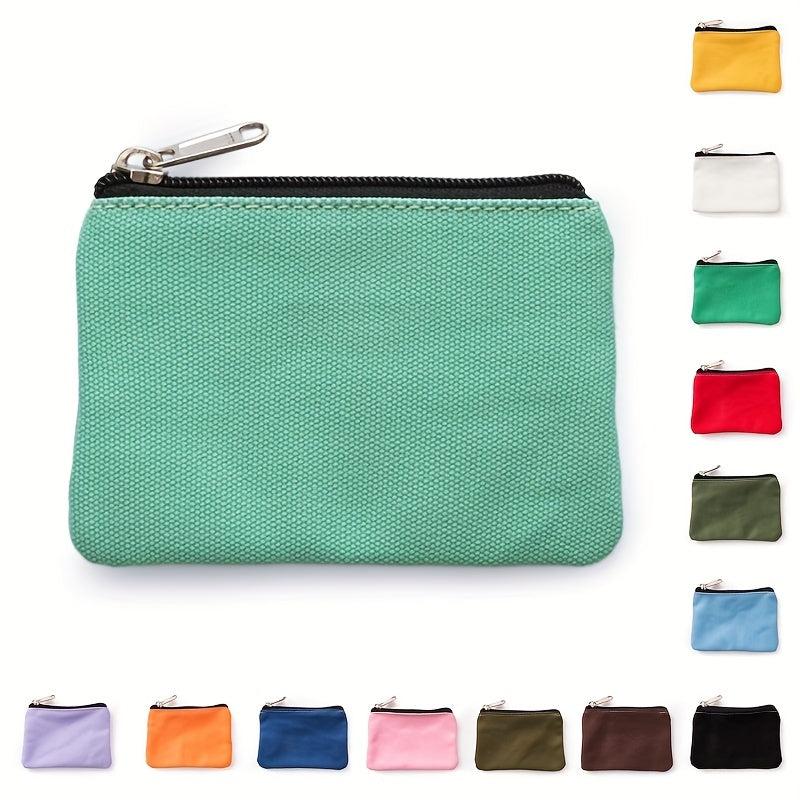 Solid Zipper Pouch Lightweight Storage Bag Clutch Coin Purse
