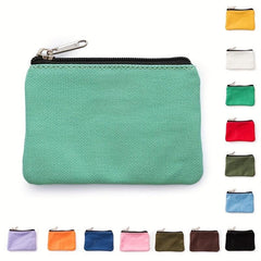 Solid Zipper Pouch Lightweight Storage Bag Clutch Coin Purse