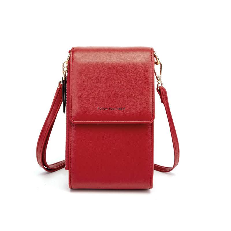 Crossbody Phone Bag PU 3 Layer Travel Wallet