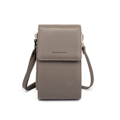 Crossbody Phone Bag PU 3 Layer Travel Wallet