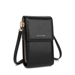 Crossbody Phone Bag PU 3 Layer Travel Wallet