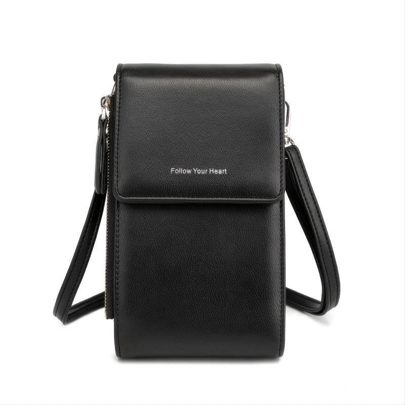 Crossbody Phone Bag PU 3 Layer Travel Wallet