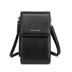Crossbody Phone Bag PU 3 Layer Travel Wallet