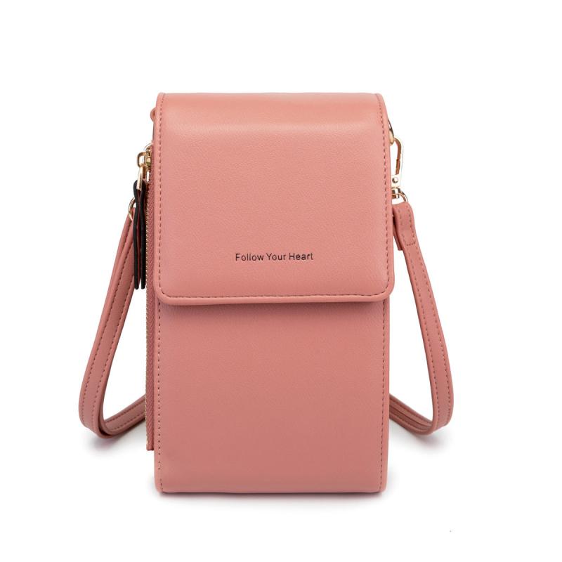 Crossbody Phone Bag PU 3 Layer Travel Wallet