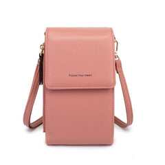 Crossbody Phone Bag PU 3 Layer Travel Wallet