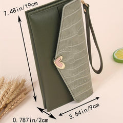 Crocodile Pattern Long Wallet Envelop Flap Clutch Wallet