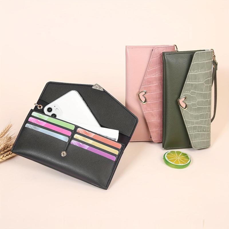 Crocodile Pattern Long Wallet Envelop Flap Clutch Wallet