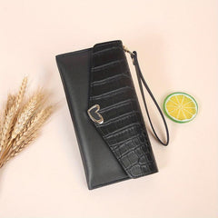 Crocodile Pattern Long Wallet Envelop Flap Clutch Wallet