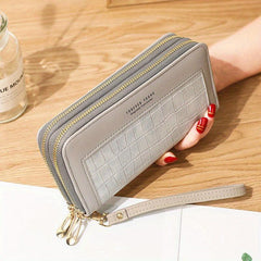 Crocodile Embossed Zip Wallet with Wristband