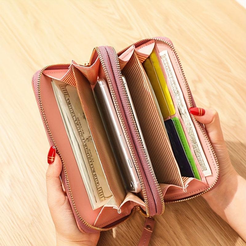 Crocodile Embossed Zip Wallet with Wristband