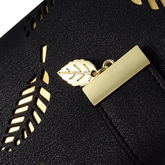 Women's Faux Leather Long Wallet with Zipper Phone Pocket