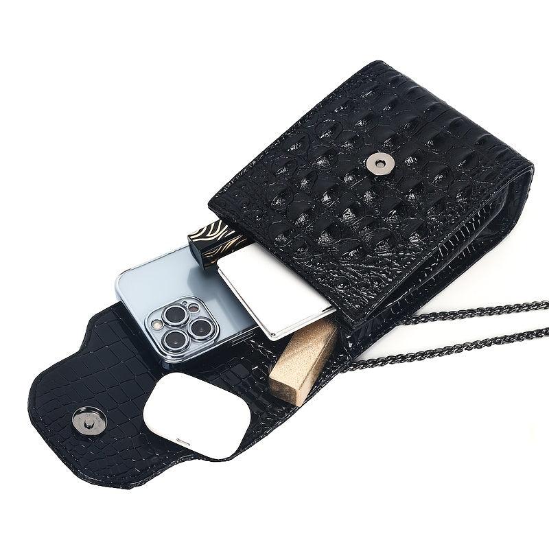 Phone Wallet Chain Shoulder Bag Faux Leather Coin Purse