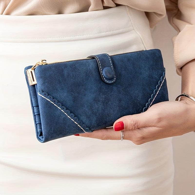 Vintage Solid Long Wallet Clutch Purse Classic Coin Purse