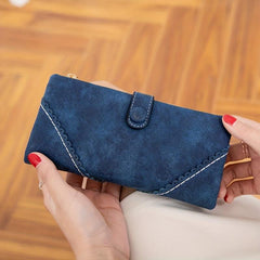 Vintage Solid Long Wallet Clutch Purse Classic Coin Purse