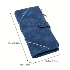 Vintage Solid Long Wallet Clutch Purse Classic Coin Purse