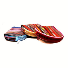 Ethnic Striped Shell Coin Purse Lightweight Cash Holder