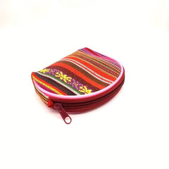 Ethnic Striped Shell Coin Purse Lightweight Cash Holder