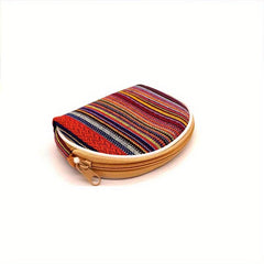 Ethnic Striped Shell Coin Purse Lightweight Cash Holder
