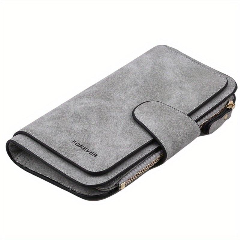 Vintage Long Wallet Portable Coin Purse Faux Leather Purse